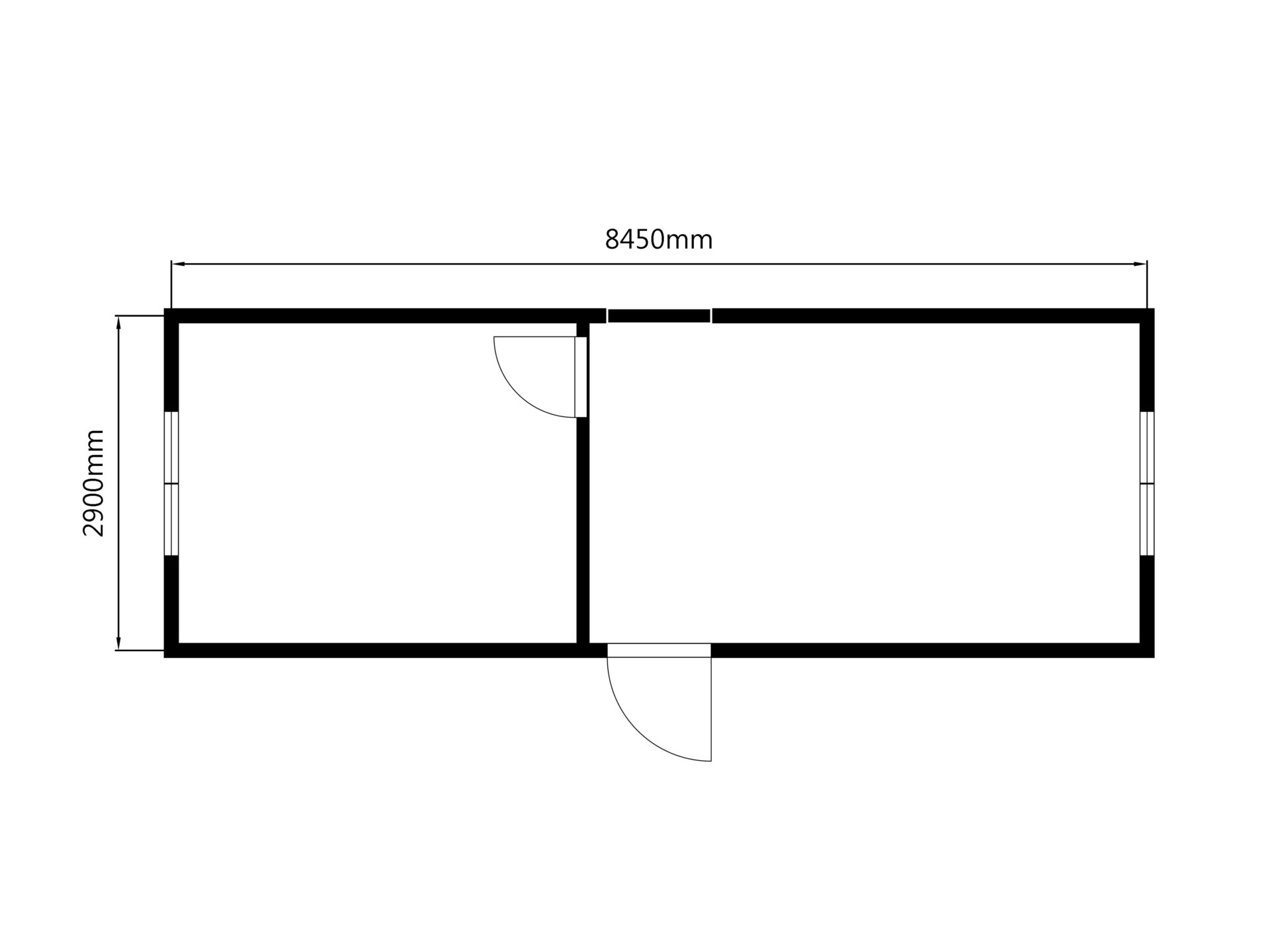 Beg. kontorsbod med en innervägg och två rum - Bild 9