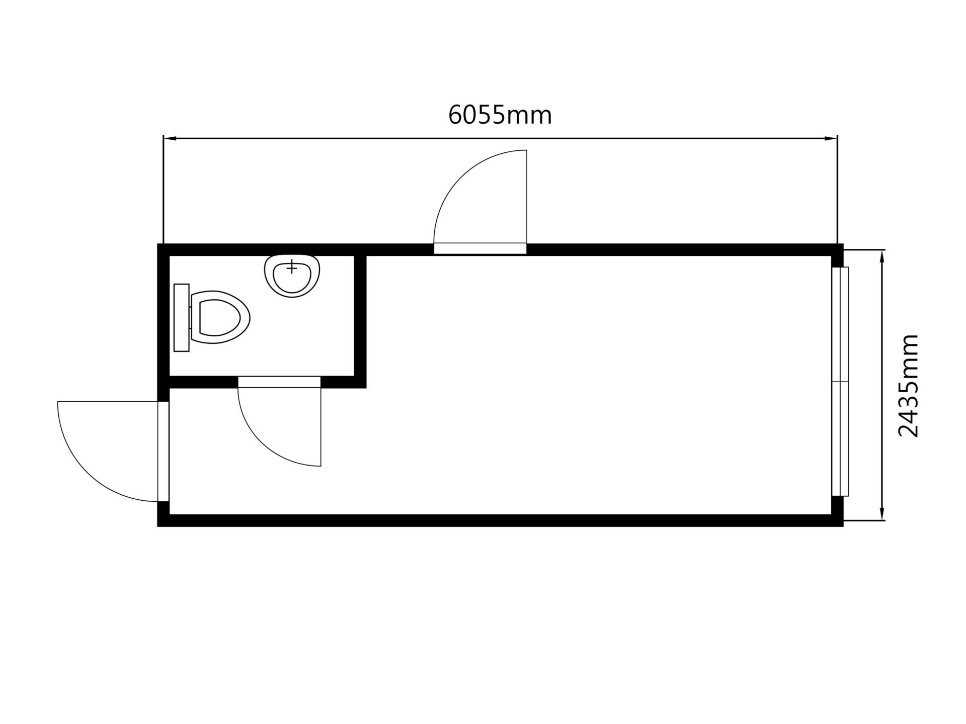 Beg. Kontorsmodul 20 fot med Wc - Bild 9