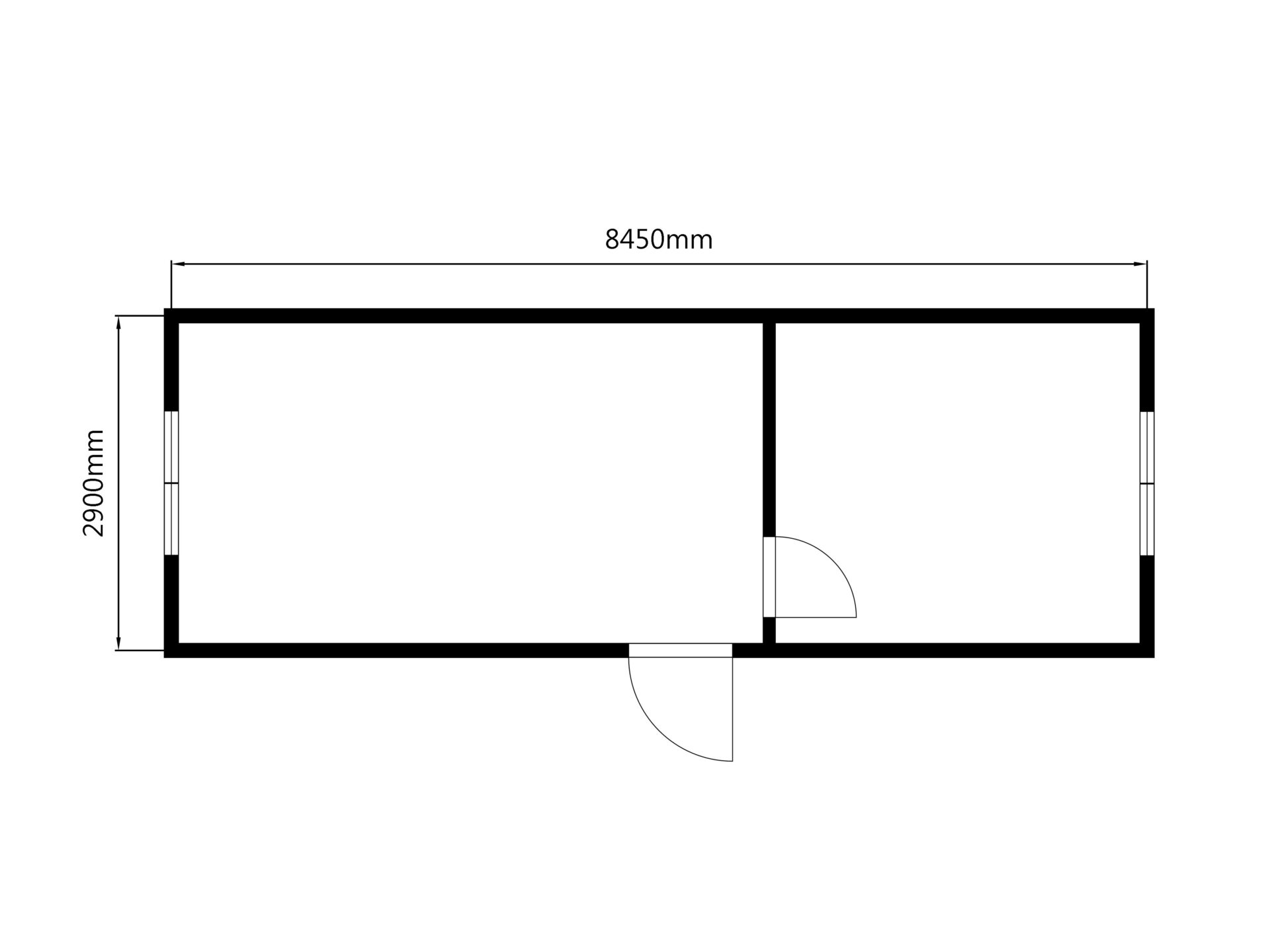 Kontorsbod med en innervägg och två rum - Bild 7