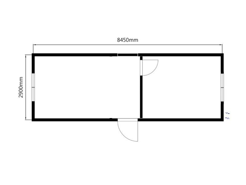 Beg. kontorsbod med en innervägg och två rum - Bild 6