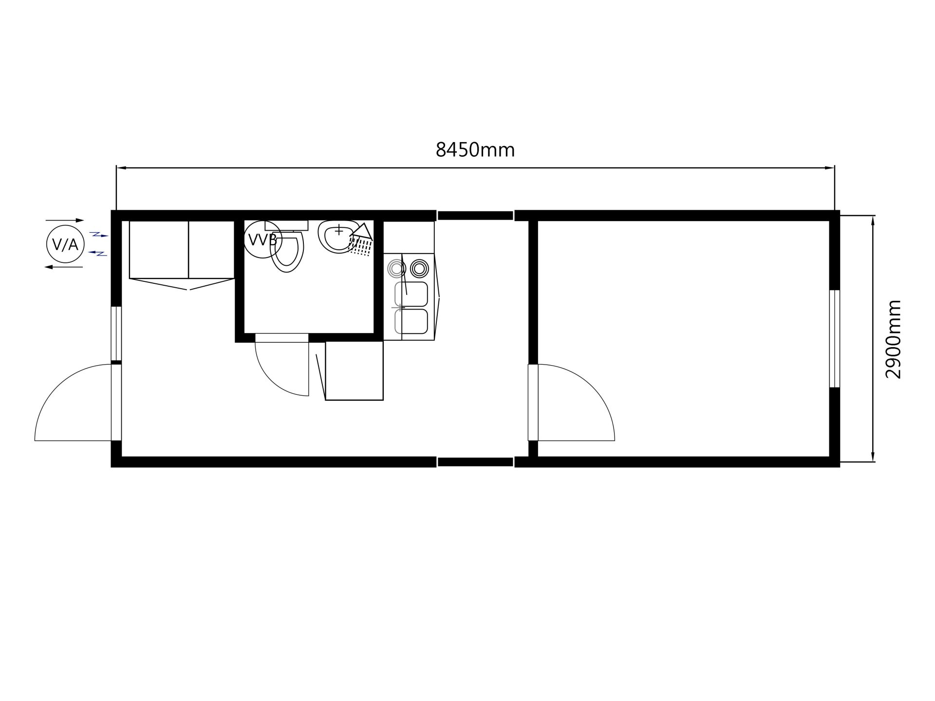 Beg. Bostadsbod med kök och toalett - Bild 5