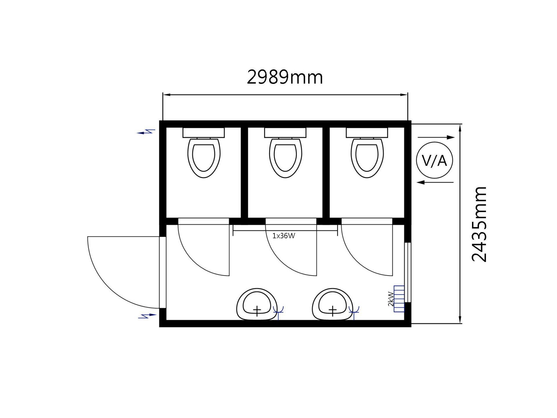 Toalettmodul 10fot Grå - Bild 4