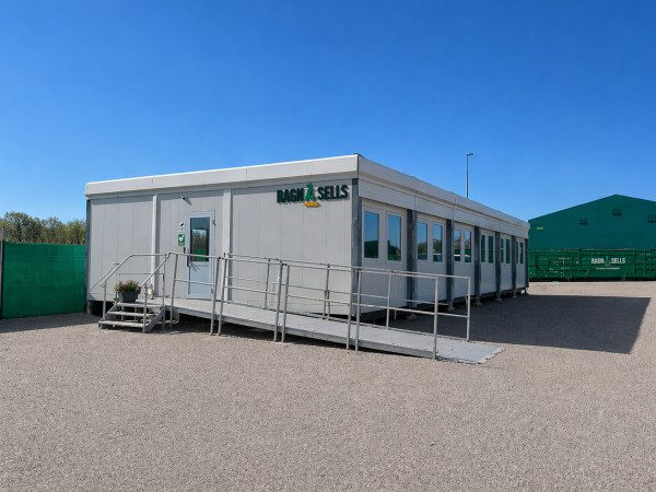 Modulbyggnad med kontor och personalytor – Ragn Sells, Kalmar