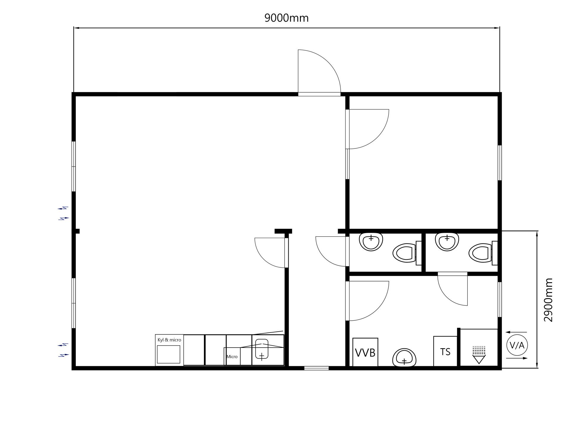 Fabriksrenoverad bodar på 52 m² med kontor, pentry och hygienutrymmen - Bild 4
